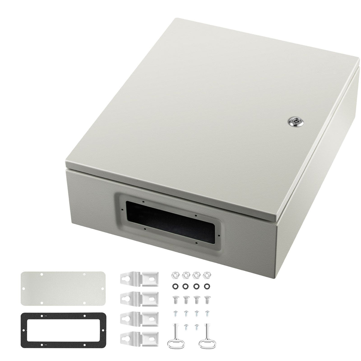 NEMA Steel Enclosure, 50 x 40 x 15 cm NEMA 4X Steel Electrical Box, IP66 Waterproof & Dustproof, Outdoor/Indoor Electrical Junction Box, with Mounting Plate