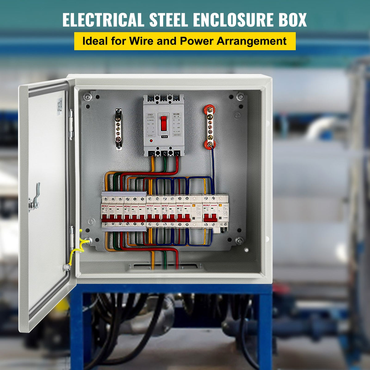NEMA Steel Enclosure, 20 x 20 x 6\'\' NEMA 4X Steel Electrical Box, IP66 Waterproof & Dustproof, Outdoor/Indoor Electrical Junction Box, with Mounting Plate