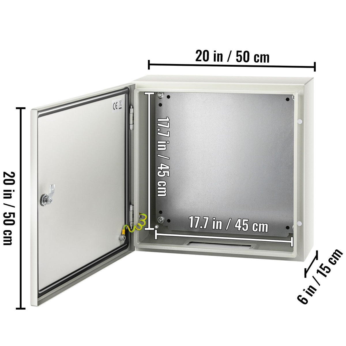 NEMA Steel Enclosure, 20 x 20 x 6\'\' NEMA 4X Steel Electrical Box, IP66 Waterproof & Dustproof, Outdoor/Indoor Electrical Junction Box, with Mounting Plate