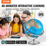 Outdoor Play Equipment: VEVOR Educational Globe for Kids, 254 mm, Interactive AR World Globe with AR Golden Globe APP LED Night Lighting Rotation, STEM Toy Gifts for Kids Compatible with Android or iOS Devices
