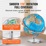 Outdoor Play Equipment: VEVOR Educational Globe for Kids, 254 mm, Interactive AR World Globe with AR Golden Globe APP LED Night Lighting Rotation, STEM Toy Gifts for Kids Compatible with Android or iOS Devices