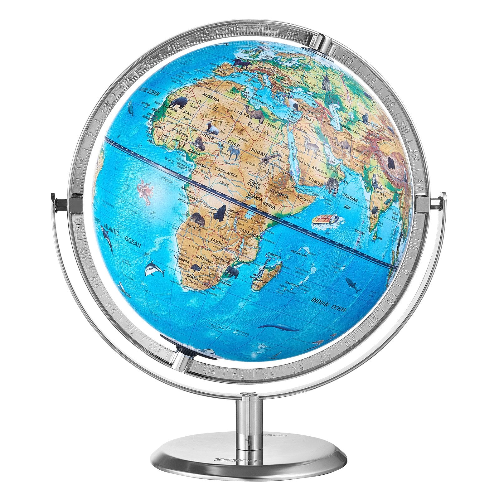 Outdoor Play Equipment: VEVOR Educational Globe for Kids, 254 mm, Interactive AR World Globe with AR Golden Globe APP LED Night Lighting Rotation, STEM Toy Gifts for Kids Compatible with Android or iOS Devices