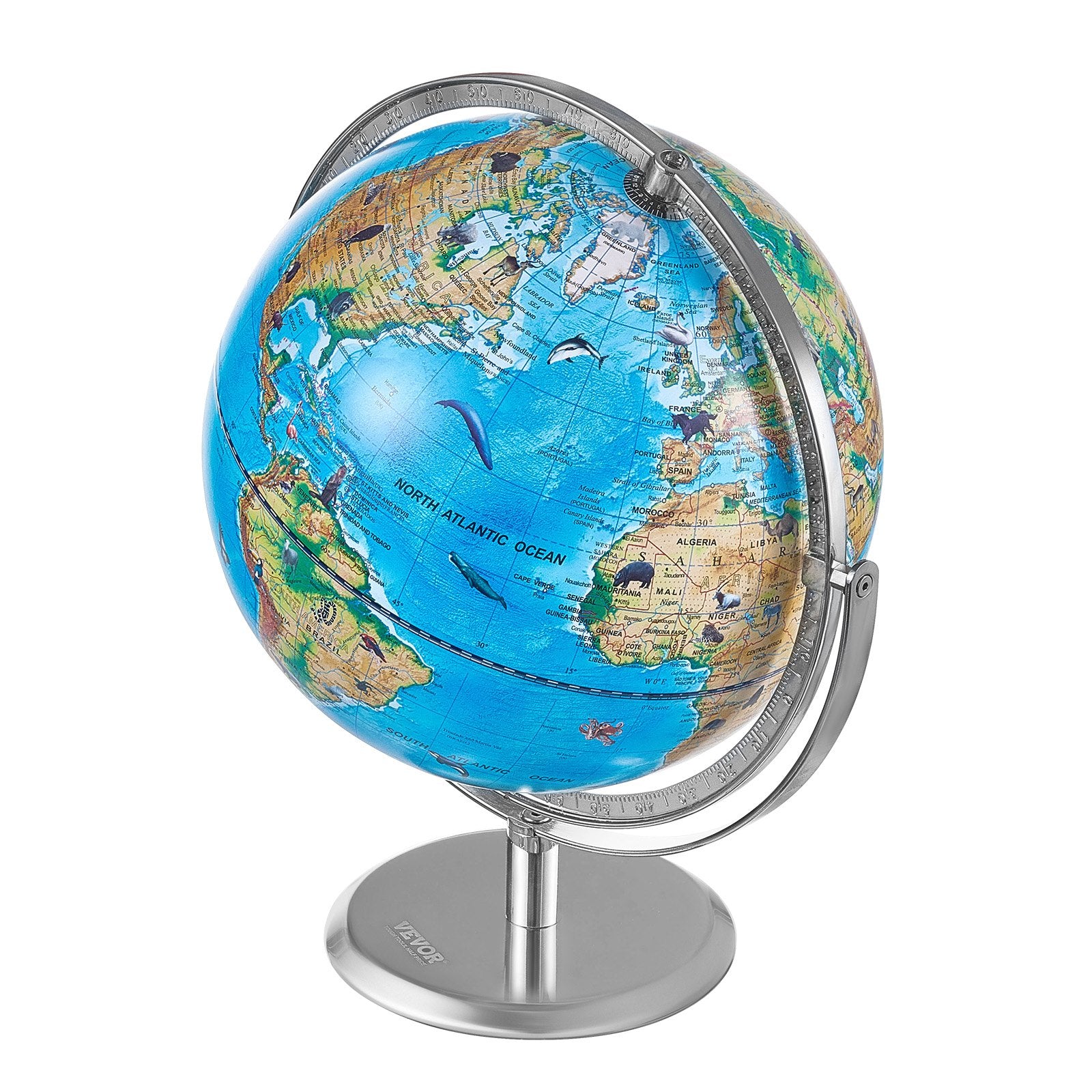 Outdoor Play Equipment: VEVOR Educational Globe for Kids, 254 mm, Interactive AR World Globe with AR Golden Globe APP LED Night Lighting Rotation, STEM Toy Gifts for Kids Compatible with Android or iOS Devices
