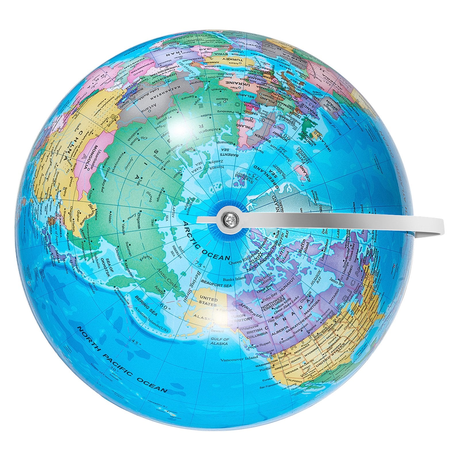 Gardening Tools: VEVOR Rotating World Globe with Stand, 203.2 mm, Educational Geographic Globe with Precise Time Zone ABS Material, 360° Spinning Globe for Kids Children Learning Classroom Geography Education