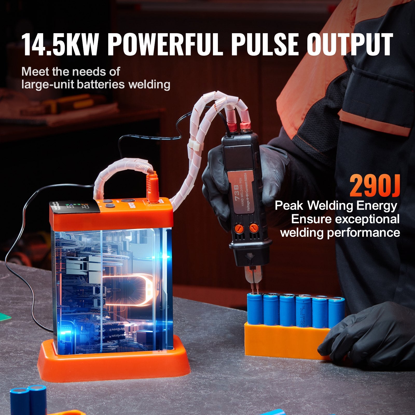 Power Drills & Accessories: VEVOR 801D Battery Spot Welder 14.5KW Capacitor Energy Storage Pulse Spot Welder