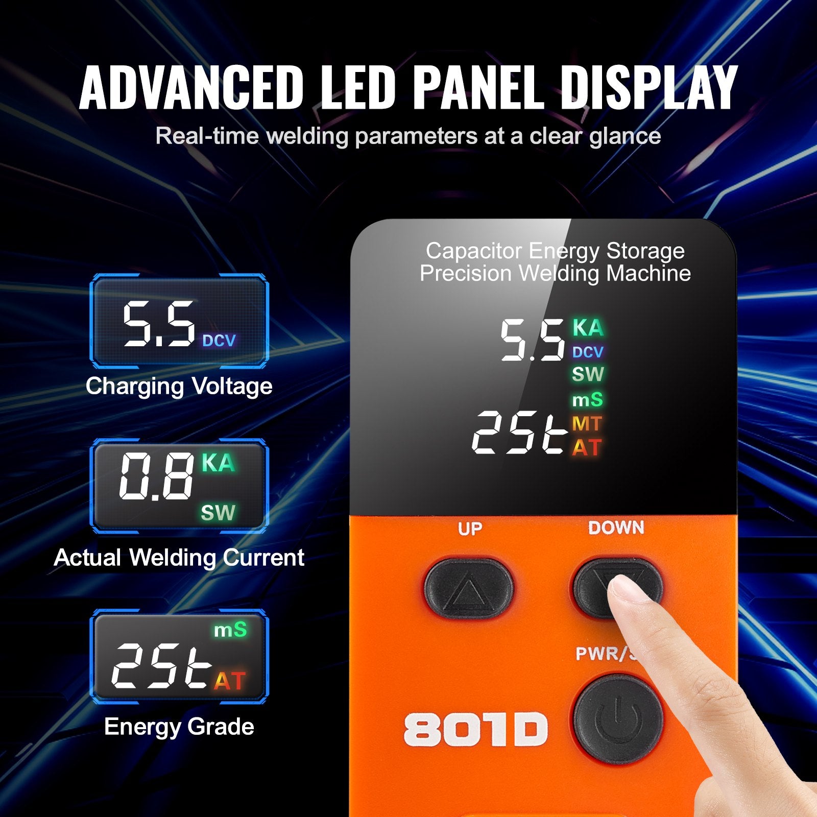 Power Drills & Accessories: VEVOR 801D Battery Spot Welder 14.5KW Capacitor Energy Storage Pulse Spot Welder