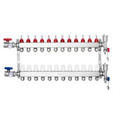 Automotive Repair & Speciality Tools: VEVOR 12-Branch Radiant Heat Manifold, 1/2" PEX Tubing Manifold, Stainless Steel PEX Manifold for Hydronic Radiant Floor Heating, Radiant Heat PEX Manifold Kit with 1/2" Adapters Included