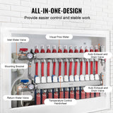 Automotive Repair & Speciality Tools: VEVOR 12-Branch Radiant Heat Manifold, 1/2" PEX Tubing Manifold, Stainless Steel PEX Manifold for Hydronic Radiant Floor Heating, Radiant Heat PEX Manifold Kit with 1/2" Adapters Included