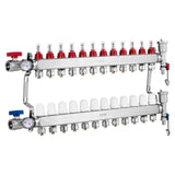 Automotive Repair & Speciality Tools: VEVOR 12-Branch Radiant Heat Manifold, 1/2" PEX Tubing Manifold, Stainless Steel PEX Manifold for Hydronic Radiant Floor Heating, Radiant Heat PEX Manifold Kit with 1/2" Adapters Included