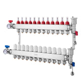 Automotive Repair & Speciality Tools: VEVOR 12-Branch Radiant Heat Manifold, 1/2" PEX Tubing Manifold, Stainless Steel PEX Manifold for Hydronic Radiant Floor Heating, Radiant Heat PEX Manifold Kit with 1/2" Adapters Included