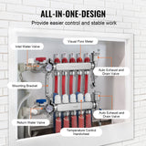 Automotive Repair & Speciality Tools: VEVOR 5-Branch Radiant Heat Manifold, 1/2" PEX Tubing Manifold, Stainless Steel PEX Manifold for Hydronic Radiant Floor Heating, Radiant Heat PEX Manifold Kit with 1/2" Adapters Included
