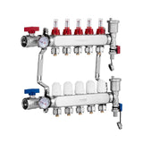 Automotive Repair & Speciality Tools: VEVOR 5-Branch Radiant Heat Manifold, 1/2" PEX Tubing Manifold, Stainless Steel PEX Manifold for Hydronic Radiant Floor Heating, Radiant Heat PEX Manifold Kit with 1/2" Adapters Included