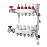 Automotive Repair & Speciality Tools: VEVOR 5-Branch Radiant Heat Manifold, 1/2" PEX Tubing Manifold, Stainless Steel PEX Manifold for Hydronic Radiant Floor Heating, Radiant Heat PEX Manifold Kit with 1/2" Adapters Included
