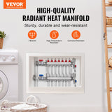 Automotive Repair & Speciality Tools: VEVOR 7-Branch Radiant Heat Manifold, 1/2" PEX Tubing Manifold, Stainless Steel PEX Manifold for Hydronic Radiant Floor Heating, Radiant Heat PEX Manifold Kit with 1/2" Adapters Included