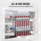 Automotive Repair & Speciality Tools: VEVOR 7-Branch Radiant Heat Manifold, 1/2" PEX Tubing Manifold, Stainless Steel PEX Manifold for Hydronic Radiant Floor Heating, Radiant Heat PEX Manifold Kit with 1/2" Adapters Included