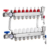 Automotive Repair & Speciality Tools: VEVOR 7-Branch Radiant Heat Manifold, 1/2" PEX Tubing Manifold, Stainless Steel PEX Manifold for Hydronic Radiant Floor Heating, Radiant Heat PEX Manifold Kit with 1/2" Adapters Included