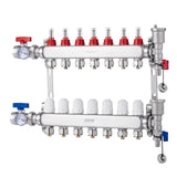 Automotive Repair & Speciality Tools: VEVOR 7-Branch Radiant Heat Manifold, 1/2" PEX Tubing Manifold, Stainless Steel PEX Manifold for Hydronic Radiant Floor Heating, Radiant Heat PEX Manifold Kit with 1/2" Adapters Included