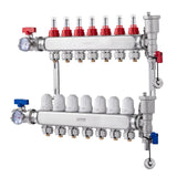 Automotive Repair & Speciality Tools: VEVOR 7-Branch Radiant Heat Manifold, 1/2" PEX Tubing Manifold, Stainless Steel PEX Manifold for Hydronic Radiant Floor Heating, Radiant Heat PEX Manifold Kit with 1/2" Adapters Included