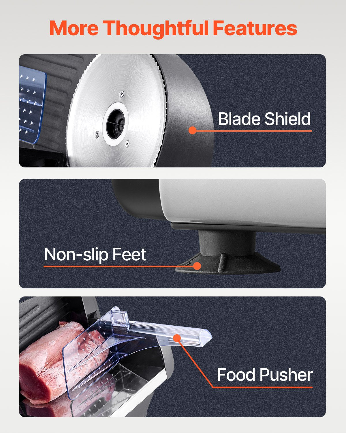 Meat Slicer 180W 190 mm Electric Deli Food Slicer for Meat Bread Cheese