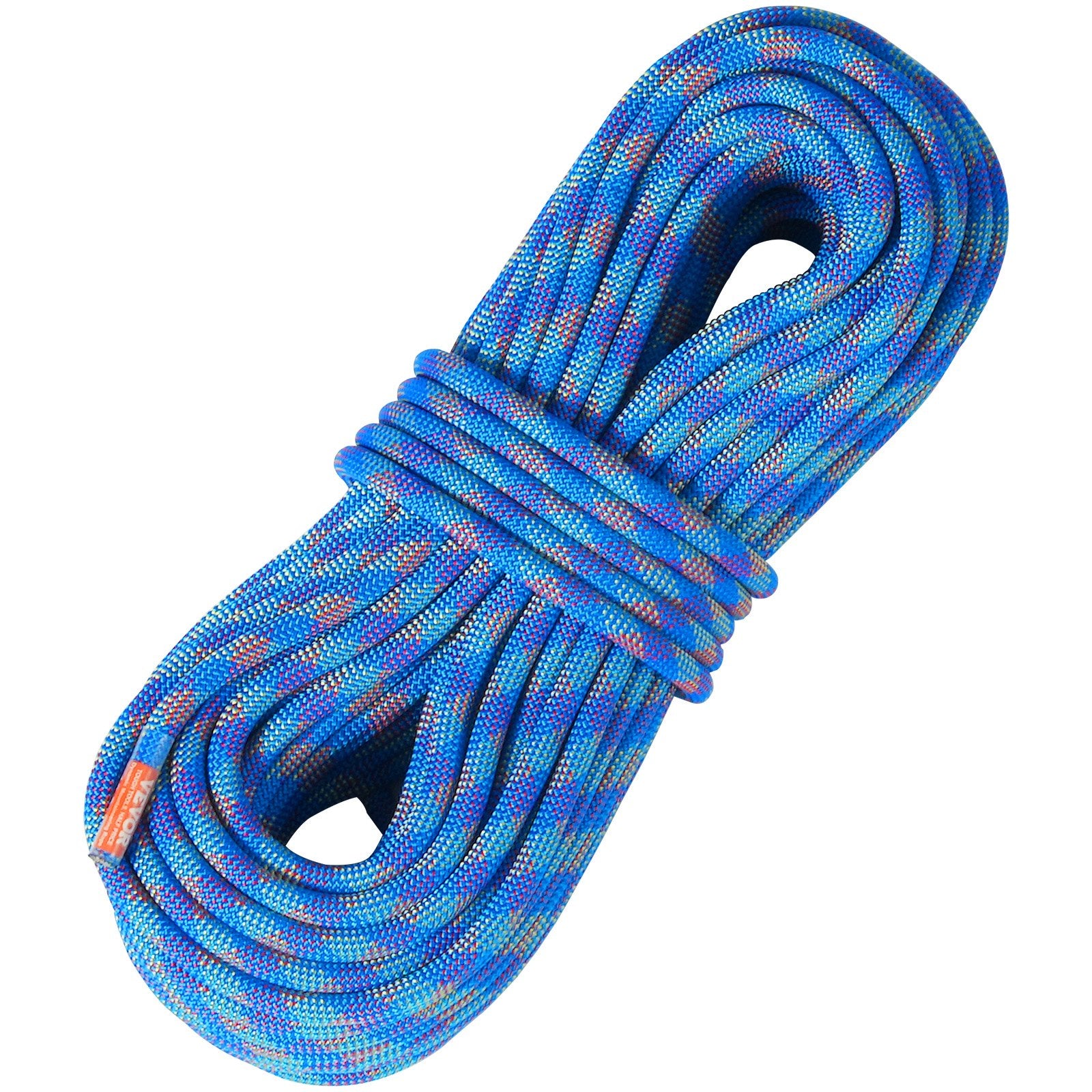 10.2mm Dynamic Climbing Rope, 40M(131ft) Outdoor Rock Climbing Rope 25KN Breaking Tension, Stretchable Fiber Rope with Steel Snap Hooks for Escape, Rappelling, Fire Rescue, Blue