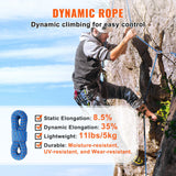 Gym Equipment & Accessories: VEVOR 10.2mm Dynamic Climbing Rope, 70M(230ft) Outdoor Rock Climbing Rope 25KN Breaking Tension, Stretchable Fiber Rope with Steel Snap Hooks for Escape, Rappelling, Fire Rescue, Blue