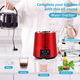 Fountain & Ponds Accessories: VEVOR 4L Water Distiller Distilled Water Maker 1 L/H w/ Timing Dual Temp Red