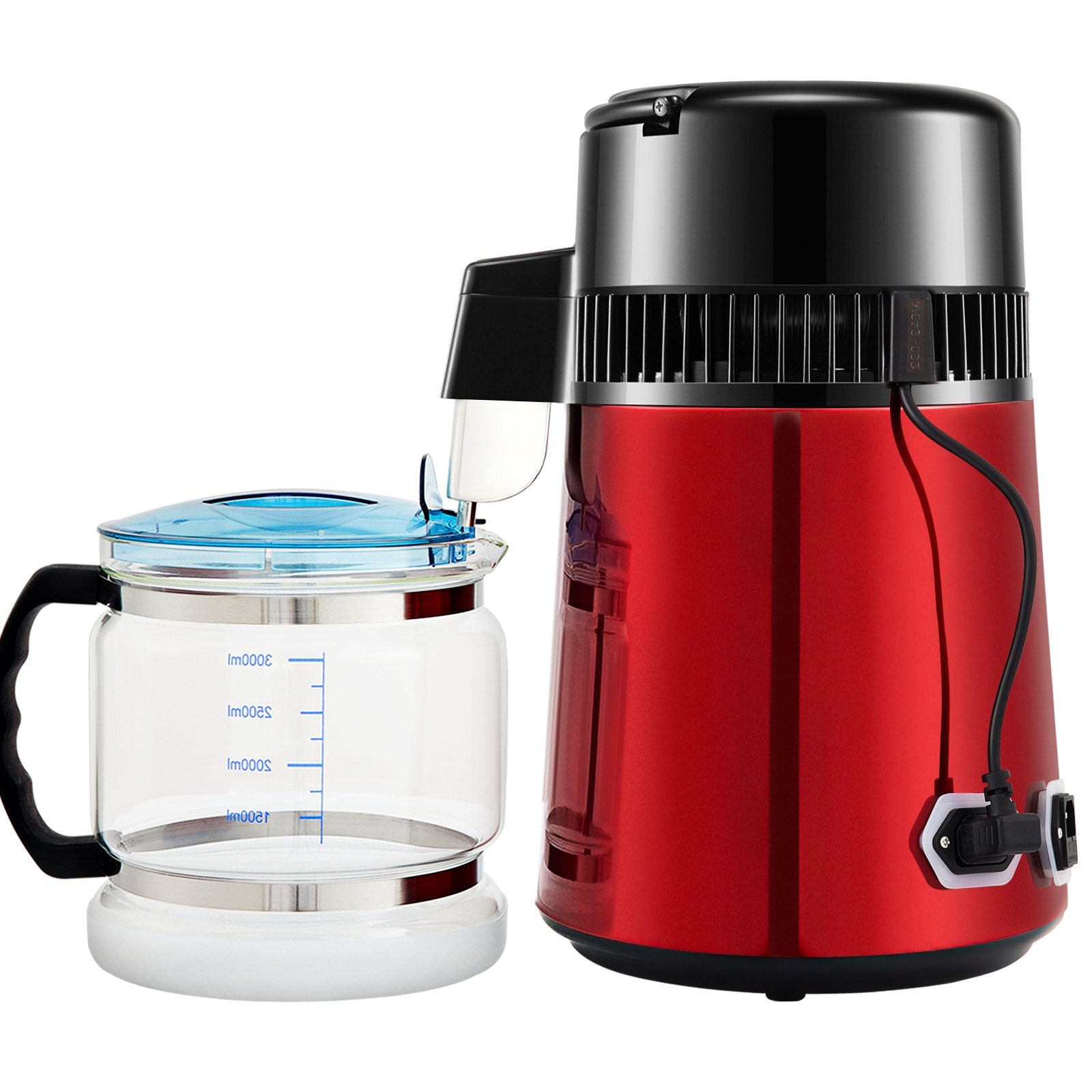 Fountain & Ponds Accessories: VEVOR 4L Water Distiller Distilled Water Maker 1 L/H w/ Timing Dual Temp Red