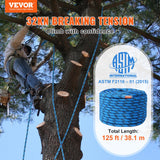 Outdoor Play Equipment: VEVOR 12.7mm Static Climbing Rope 38M(125ft) Outdoor Rock Climbing Rope Blue