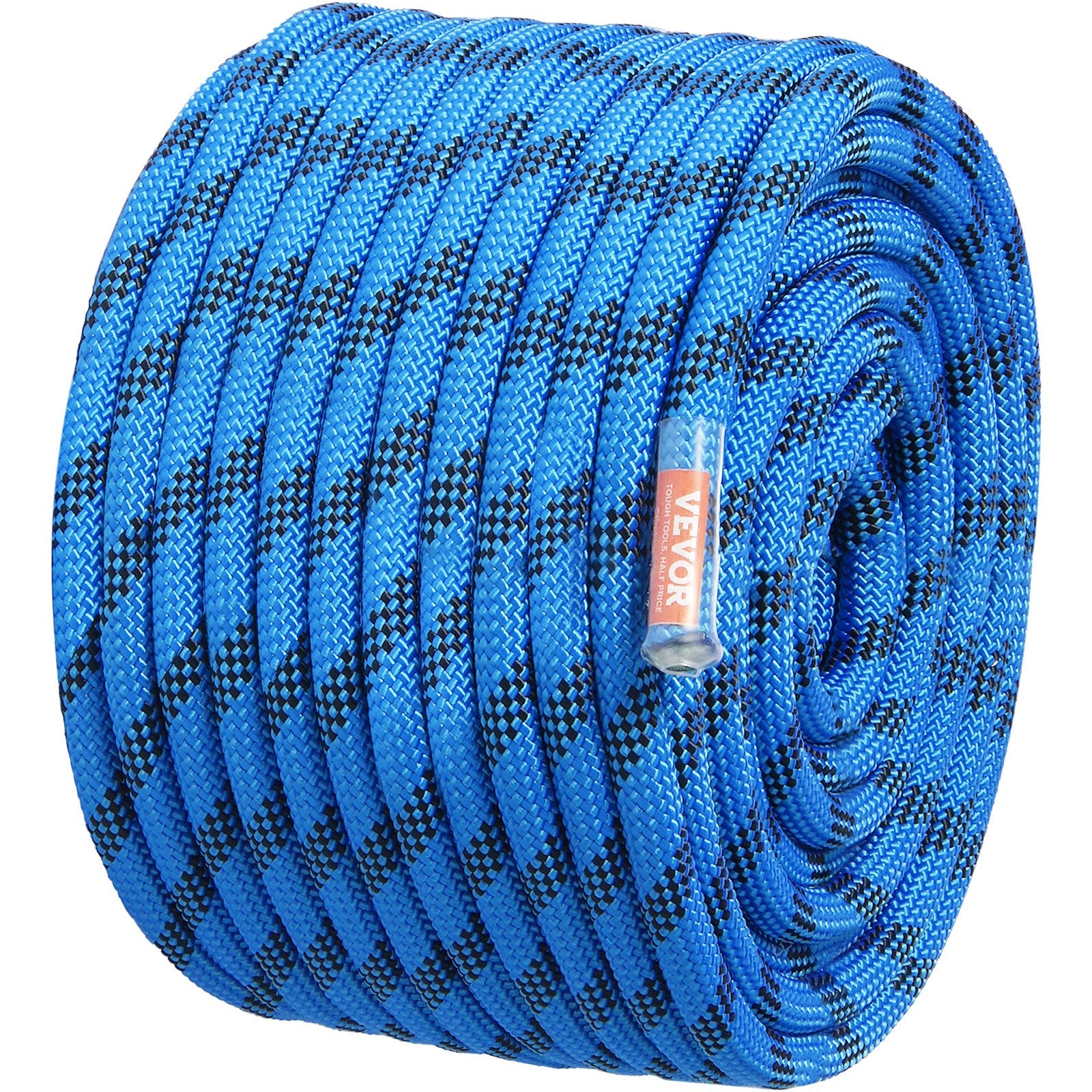 Gym Equipment & Accessories: VEVOR 12.7mm Static Climbing Rope, 45.7M(150ft) Outdoor Rock Climbing Rope 30KN Breaking Tension, Fiber Rope with Steel Snap Hooks for Escape, Rappelling, Fire Rescue, Blue
