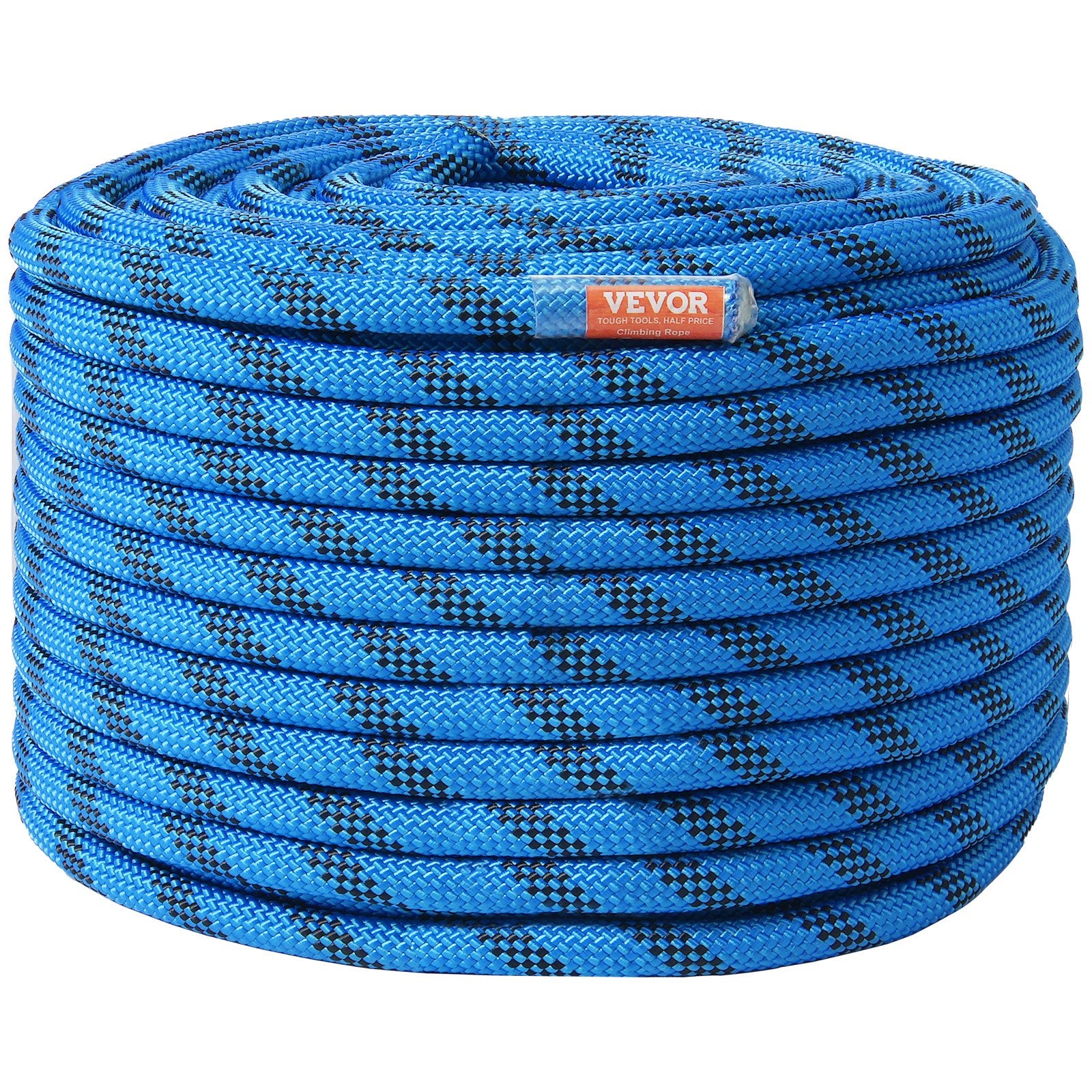 Gym Equipment & Accessories: VEVOR 12.7mm Static Climbing Rope, 45.7M(150ft) Outdoor Rock Climbing Rope 30KN Breaking Tension, Fiber Rope with Steel Snap Hooks for Escape, Rappelling, Fire Rescue, Blue