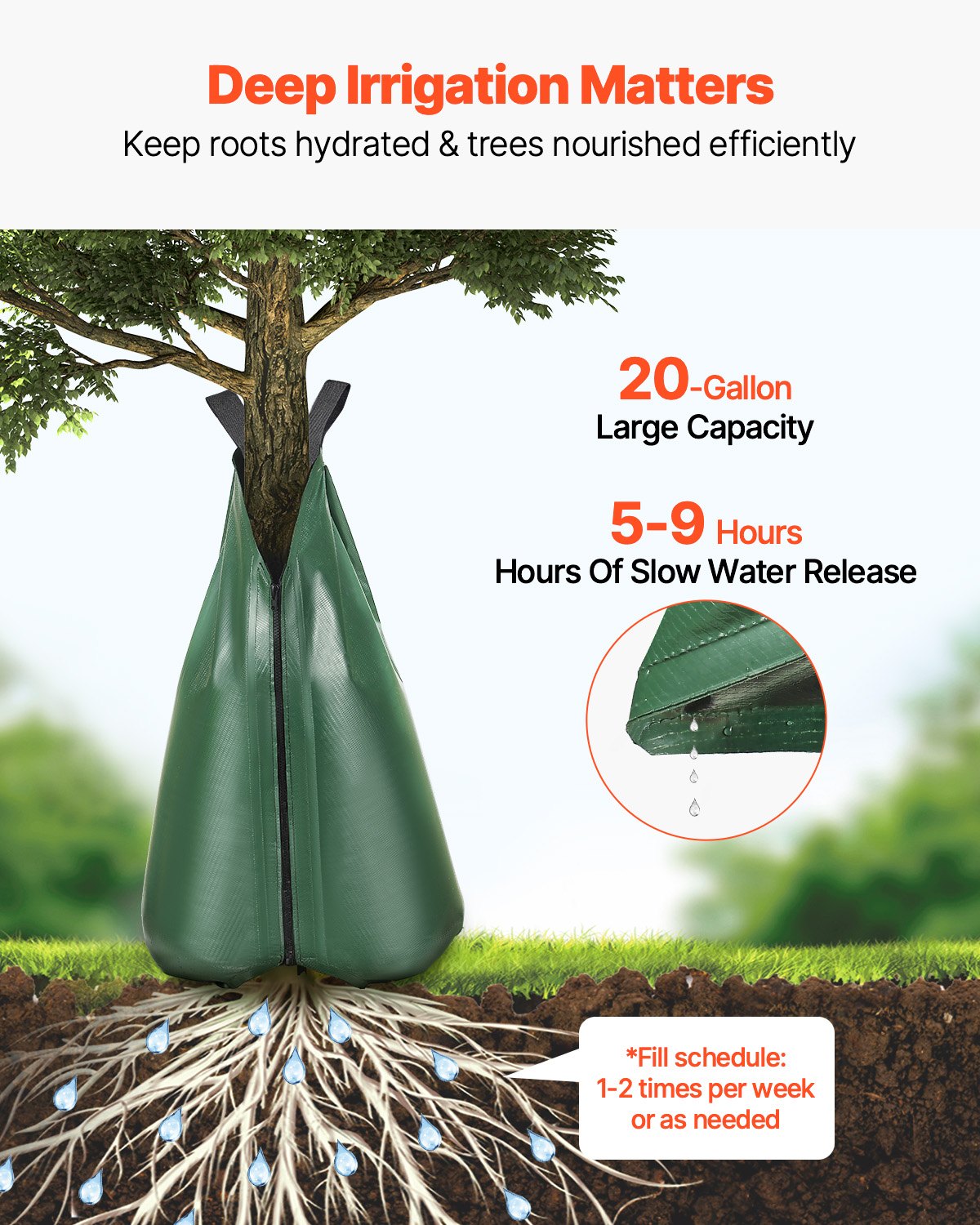 Tree Watering Bag 3 Packs 20 Gallons Slow Release Tree Water Bag Durable