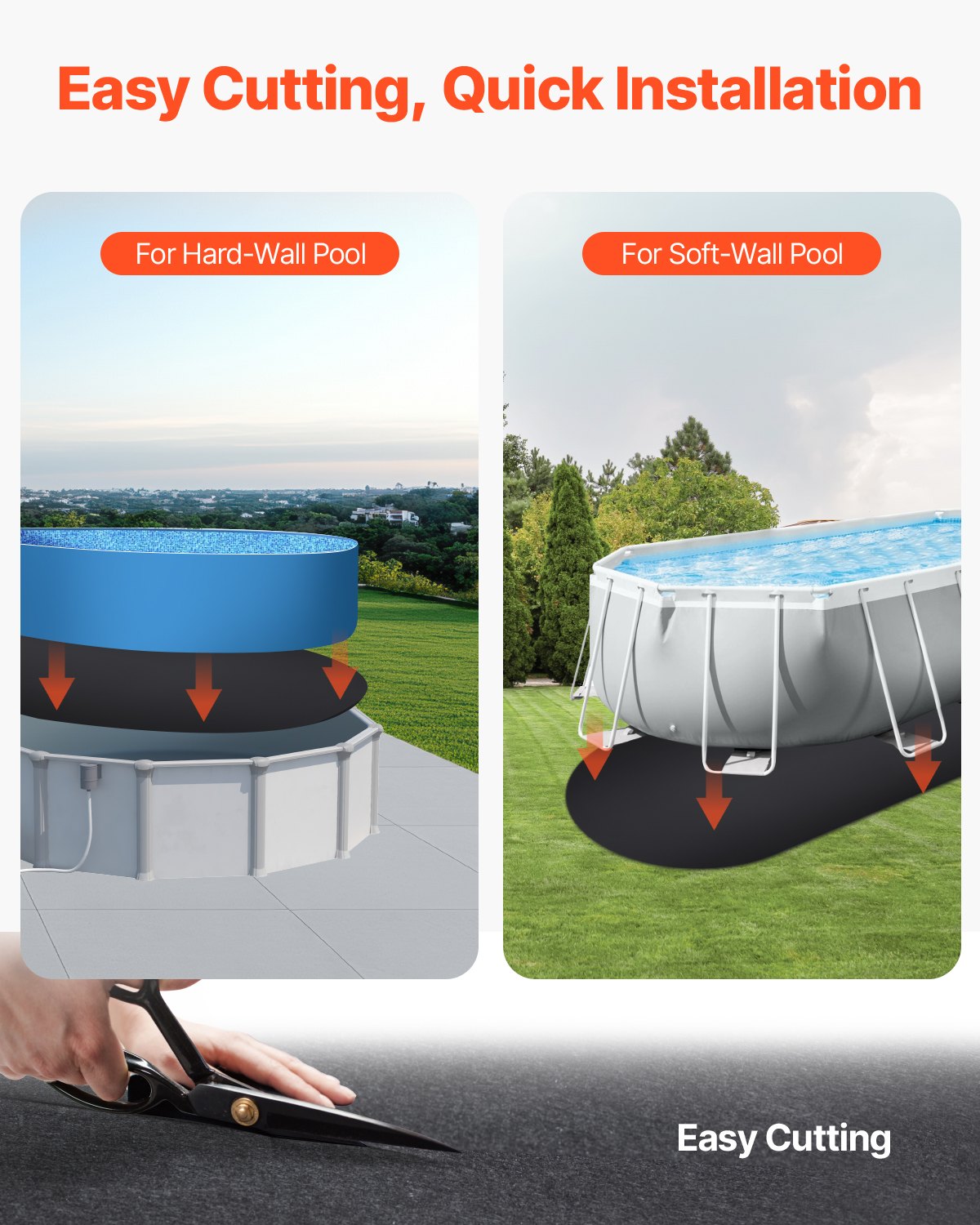 Pool Covers & Accessories: VEVOR Oval Pool Liner Pad, 12 x 24 ft Pool Liner Pad for Above Ground Swimming Pools, Extra-Thick Pool Mat, Prevents Punctures, Recycled Geotextile Material Underlayment Pad, Extend Liner Life