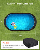 Pool Covers & Accessories: VEVOR Oval Pool Liner Pad, 12 x 24 ft Pool Liner Pad for Above Ground Swimming Pools, Extra-Thick Pool Mat, Prevents Punctures, Recycled Geotextile Material Underlayment Pad, Extend Liner Life