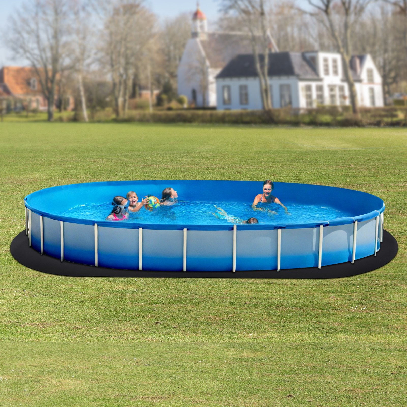 Pool Covers & Accessories: VEVOR Oval Pool Liner Pad, 12 x 24 ft Pool Liner Pad for Above Ground Swimming Pools, Extra-Thick Pool Mat, Prevents Punctures, Recycled Geotextile Material Underlayment Pad, Extend Liner Life