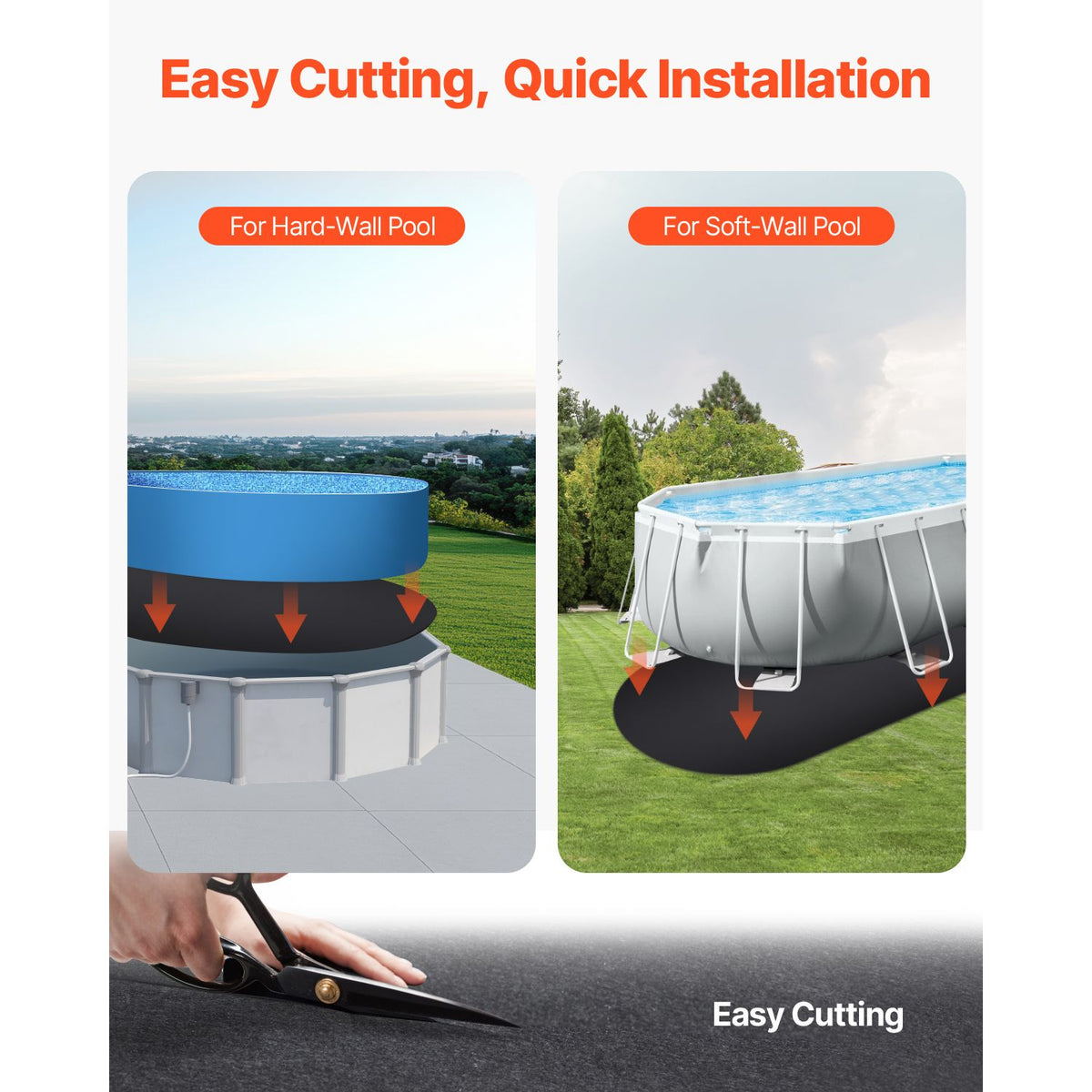 Oval Pool Liner Pad, 18 x 33 ft Pool Liner Pad for Above Ground Swimming Pools, Extra-Thick Pool Mat, Prevents Punctures, Recycled Geotextile Material Underlayment Pad, Extend Liner Life