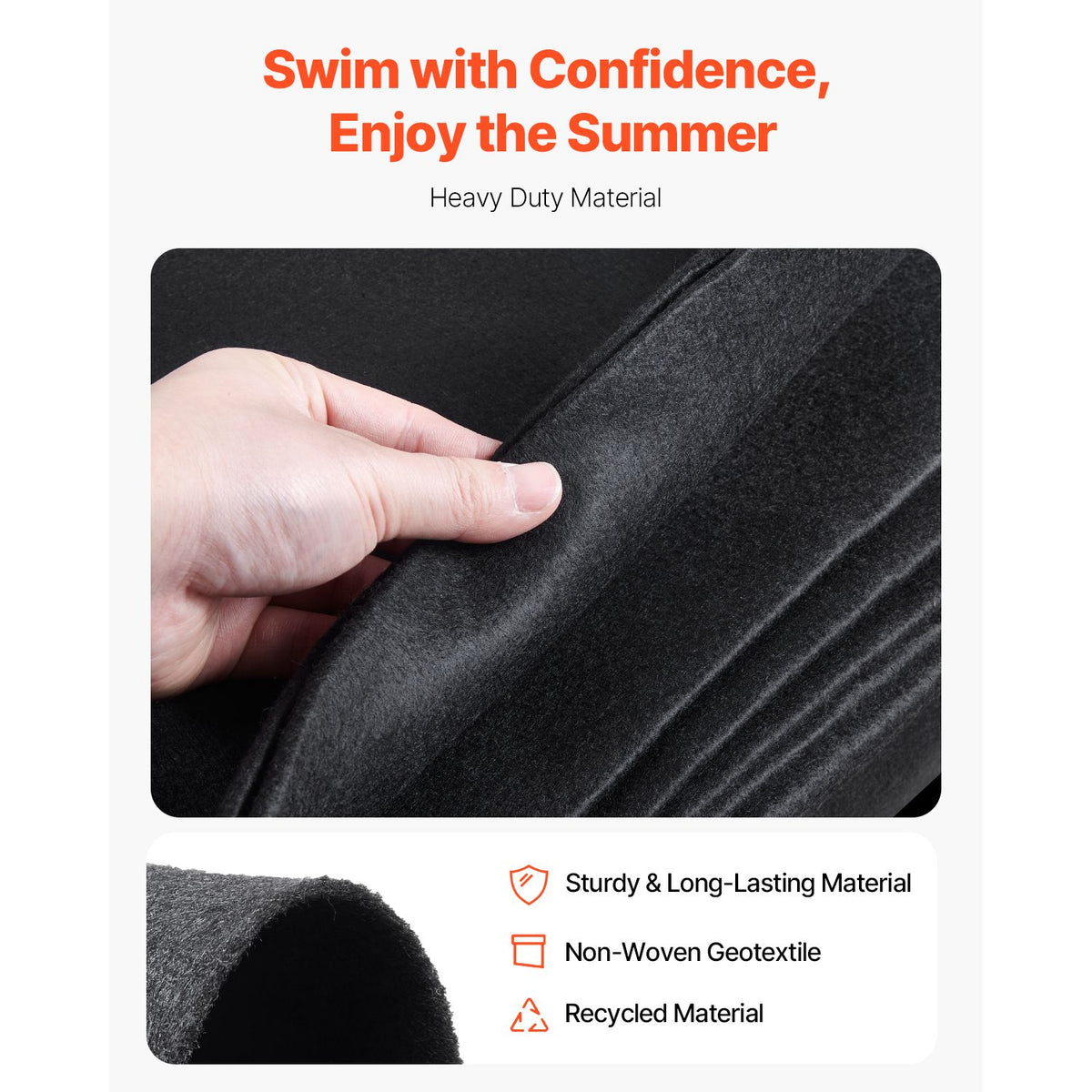 27ft Round Pool Liner Pad, Pool Liner Pad for Above Ground Swimming Pools, Extra-Thick Pool Mat, Prevents Punctures, Recycled Geotextile Material Underlayment Pad, Extend Liner Life