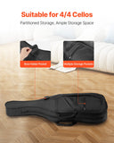 Duffel Bags: VEVOR 4/4 Full Size Cello Case, Nylon Waterproof, Lightweight Portable Travel Carrying Bag, with Reinforced Handle, Dual Shoulder Straps, Anti-Scratch, Professional Cello-Shape, for Cello, Black