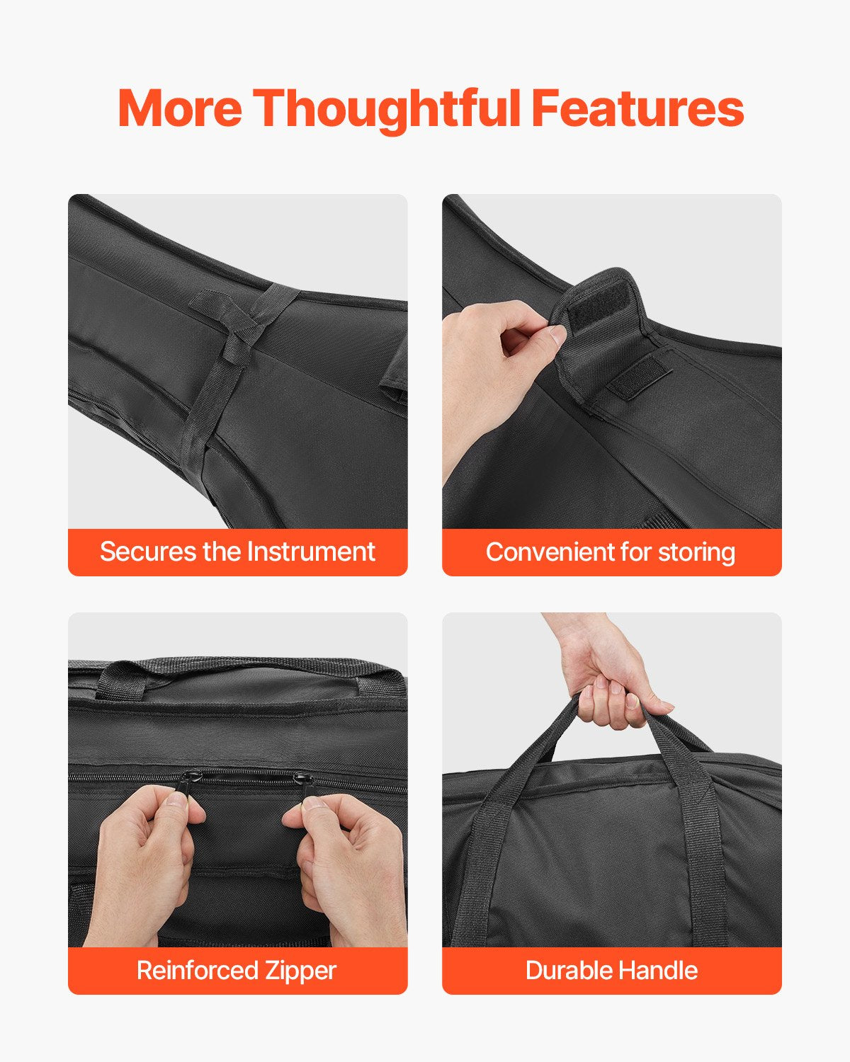 Duffel Bags: VEVOR 4/4 Full Size Cello Case, Nylon Waterproof, Lightweight Portable Travel Carrying Bag, with Reinforced Handle, Dual Shoulder Straps, Anti-Scratch, Professional Cello-Shape, for Cello, Black