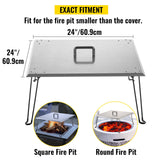 Fire Pits: VEVOR Fire Pit Heat Deflector Fire Pit Pan Cover Stainless Steel Foldable Legs