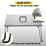 Fire Pits: VEVOR Fire Pit Heat Deflector Fire Pit Pan Cover Stainless Steel Foldable Legs