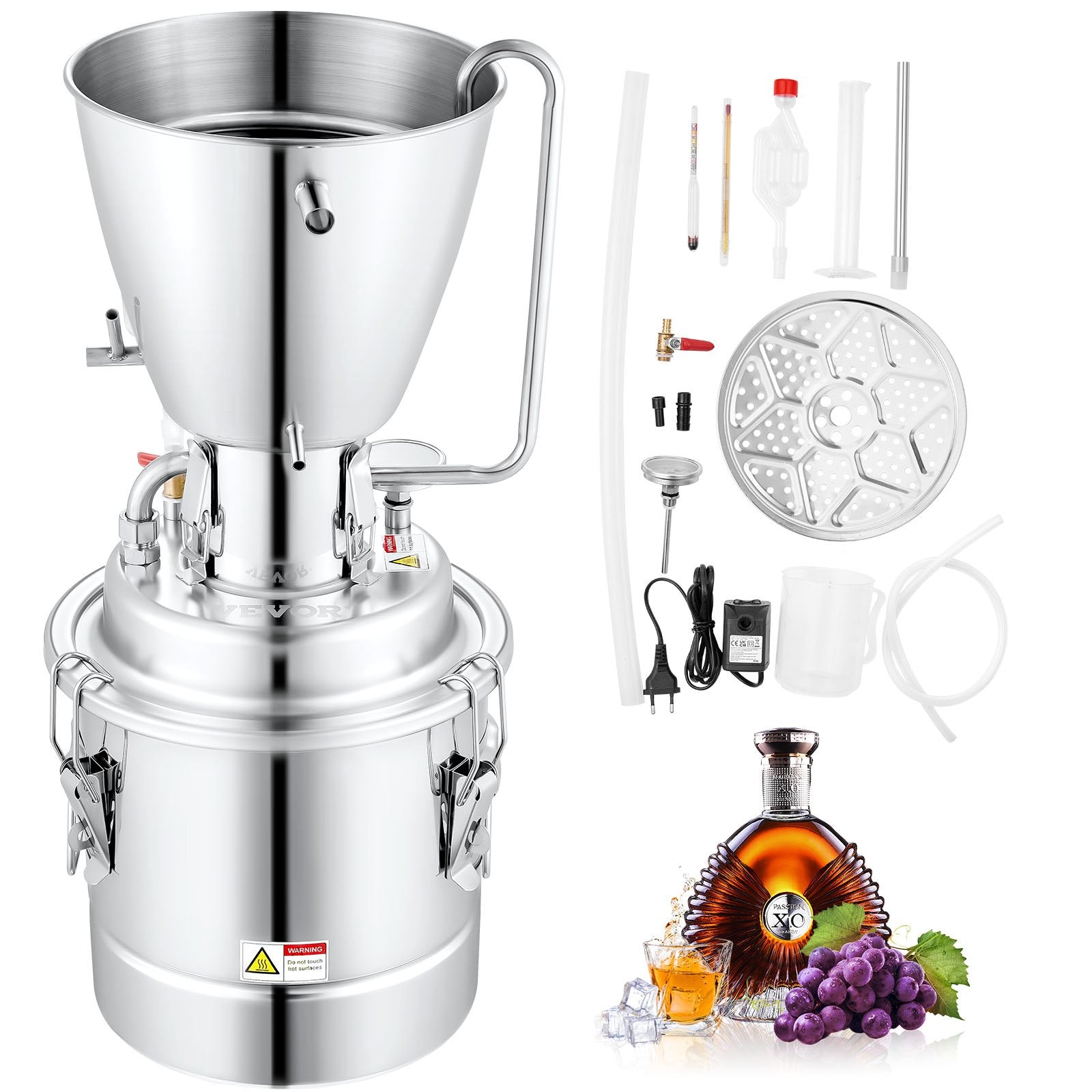 Distilling & Brewing: VEVOR 10L Alcohol Distiller Machine Brewing Equipment DIY Whiskey Home Still