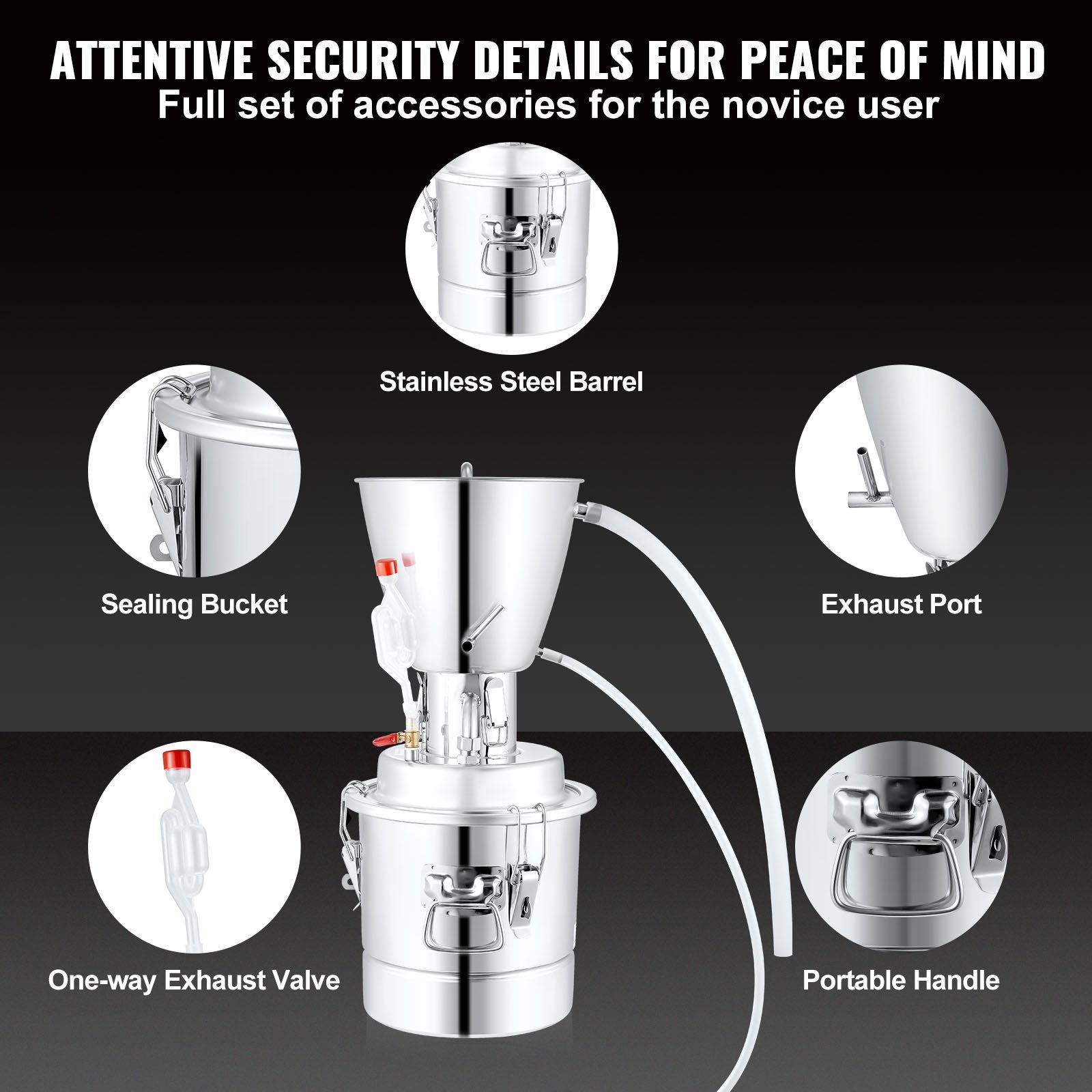 Distilling & Brewing: VEVOR 10L Alcohol Distiller Machine Brewing Equipment DIY Whiskey Home Still
