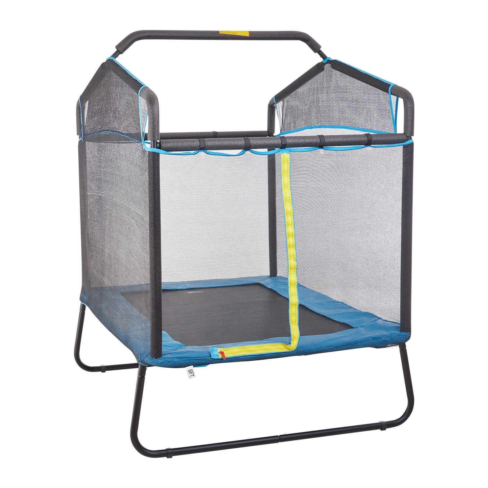 6FT Trampoline for Kids, 72" Indoor/Outdoor Toddlers Trampoline, Mini Baby Trampoline with Safety Enclosure Net, Gymnastics Bar, Hammock, Recreational Trampoline Birthday Gift for 3+ Years Kids