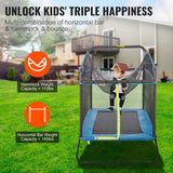 Trampolines & Accessories: VEVOR 6FT Trampoline for Kids, 72" Indoor/Outdoor Toddlers Trampoline, Mini Baby Trampoline with Safety Enclosure Net, Gymnastics Bar, Hammock, Recreational Trampoline Birthday Gift for 3+ Years Kids