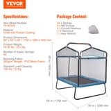 Trampolines & Accessories: VEVOR 6FT Trampoline for Kids, 72" Indoor/Outdoor Toddlers Trampoline, Mini Baby Trampoline with Safety Enclosure Net, Gymnastics Bar, Hammock, Recreational Trampoline Birthday Gift for 3+ Years Kids