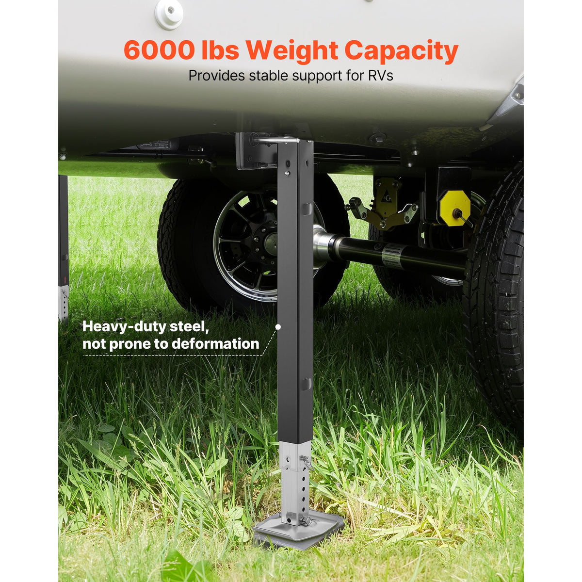 RV Lead Fifth Wheel Landing Gear Leg 179013, 825 mm 5th Wheel Landing Gear Universal Replacement Compatible with Lippert Venture, Atwood, Stromberg Carlson Systems, with Pin and Base, Black