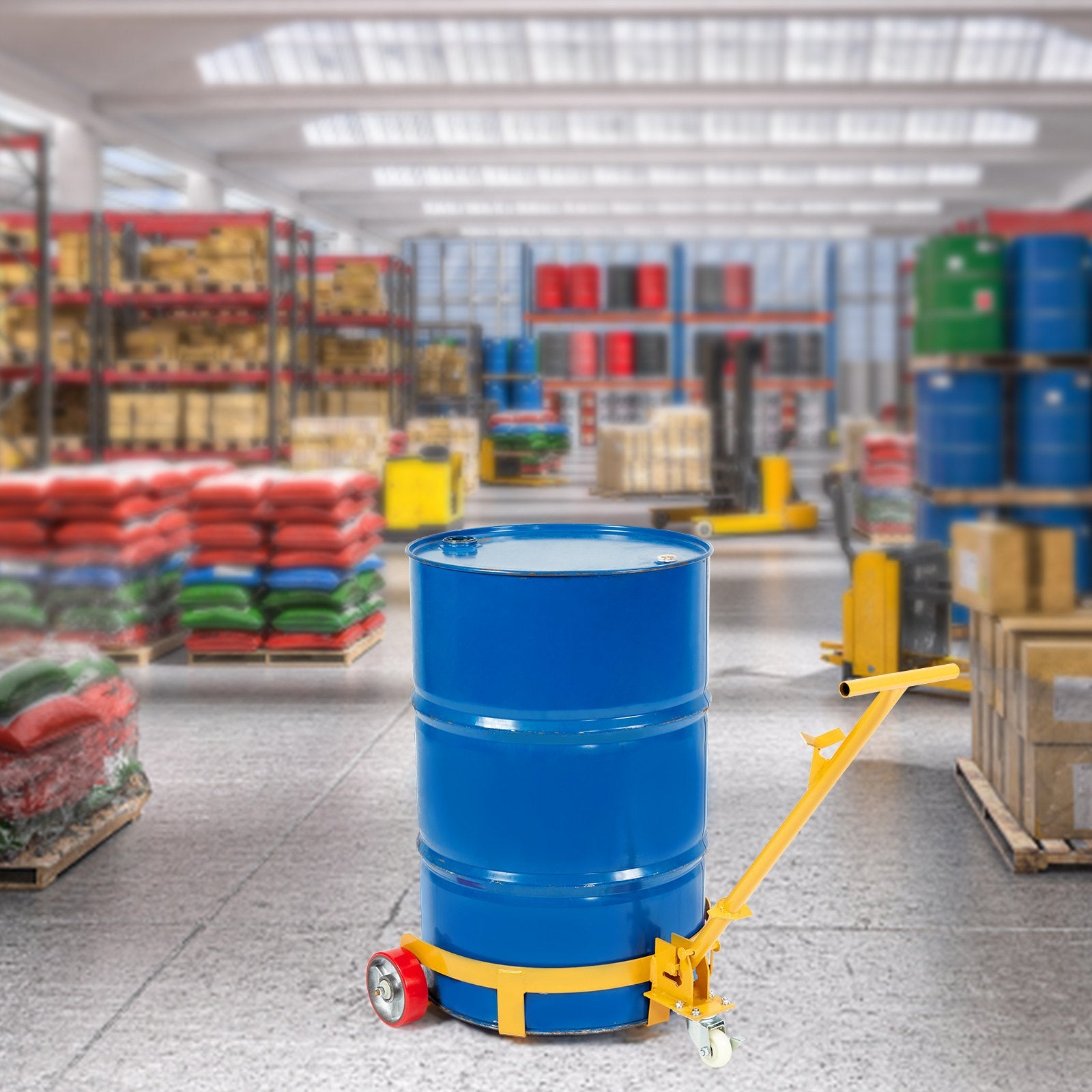 Side Tables: VEVOR 250L Drum Dolly, 544 kg Load Capacity, Barrel Dolly Cart Drum Caddy Round Dolly Steel Low Profile, Heavy Duty Steel Frame with Adjustable Handle 3 Wheels, for Workshop Factory Warehouse