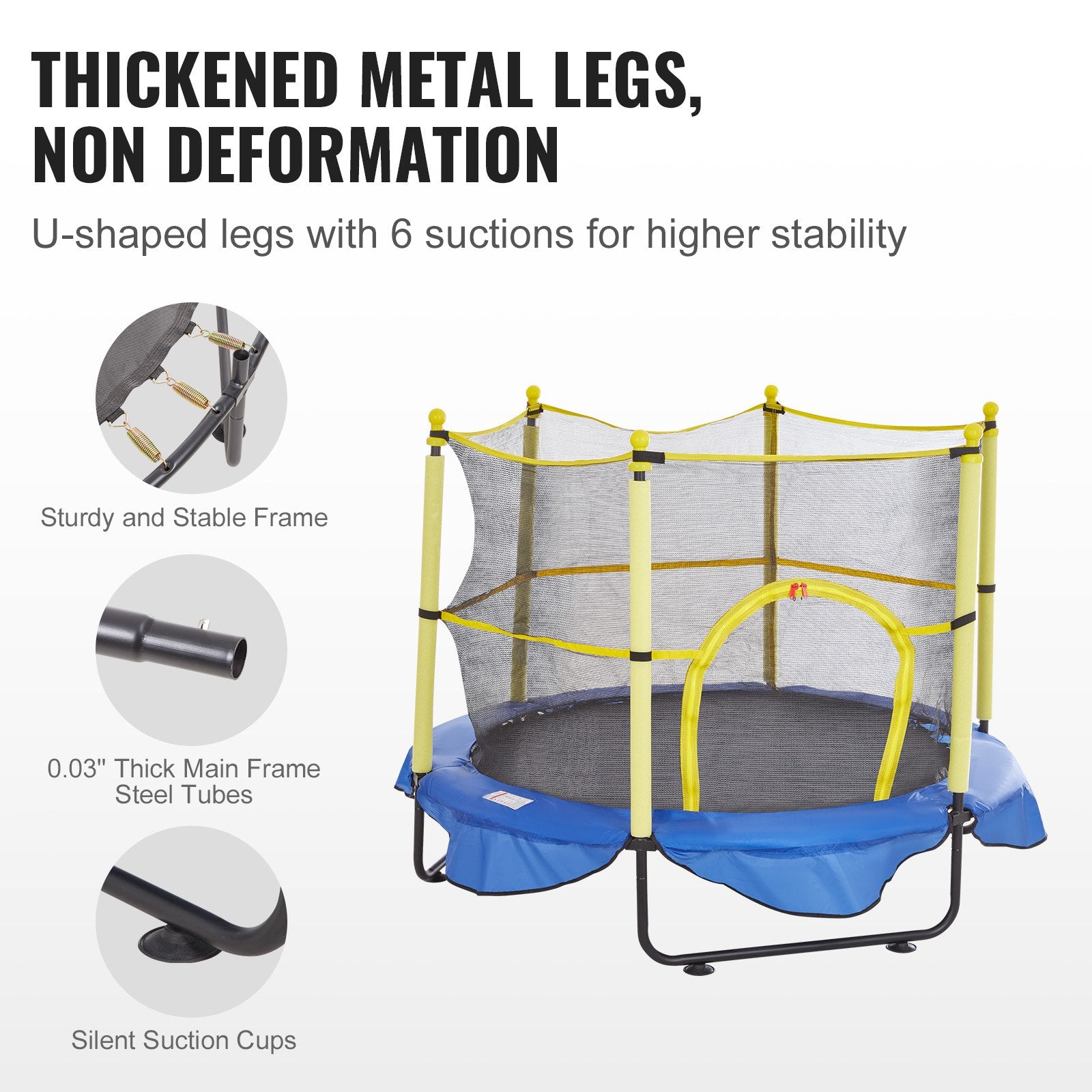 Outdoor Play Equipment: VEVOR 5FT Trampoline for Kids, 60" Indoor Outdoor Trampoline with Safety Enclosure Net, Basketball Hoop and Ocean Balls, Mini Toddler Recreational Trampoline Birthday Gifts for 3+ Years Kids