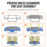 Outdoor Play Equipment: VEVOR 5FT Trampoline for Kids, 60" Indoor Outdoor Trampoline with Safety Enclosure Net, Basketball Hoop and Ocean Balls, Mini Toddler Recreational Trampoline Birthday Gifts for 3+ Years Kids