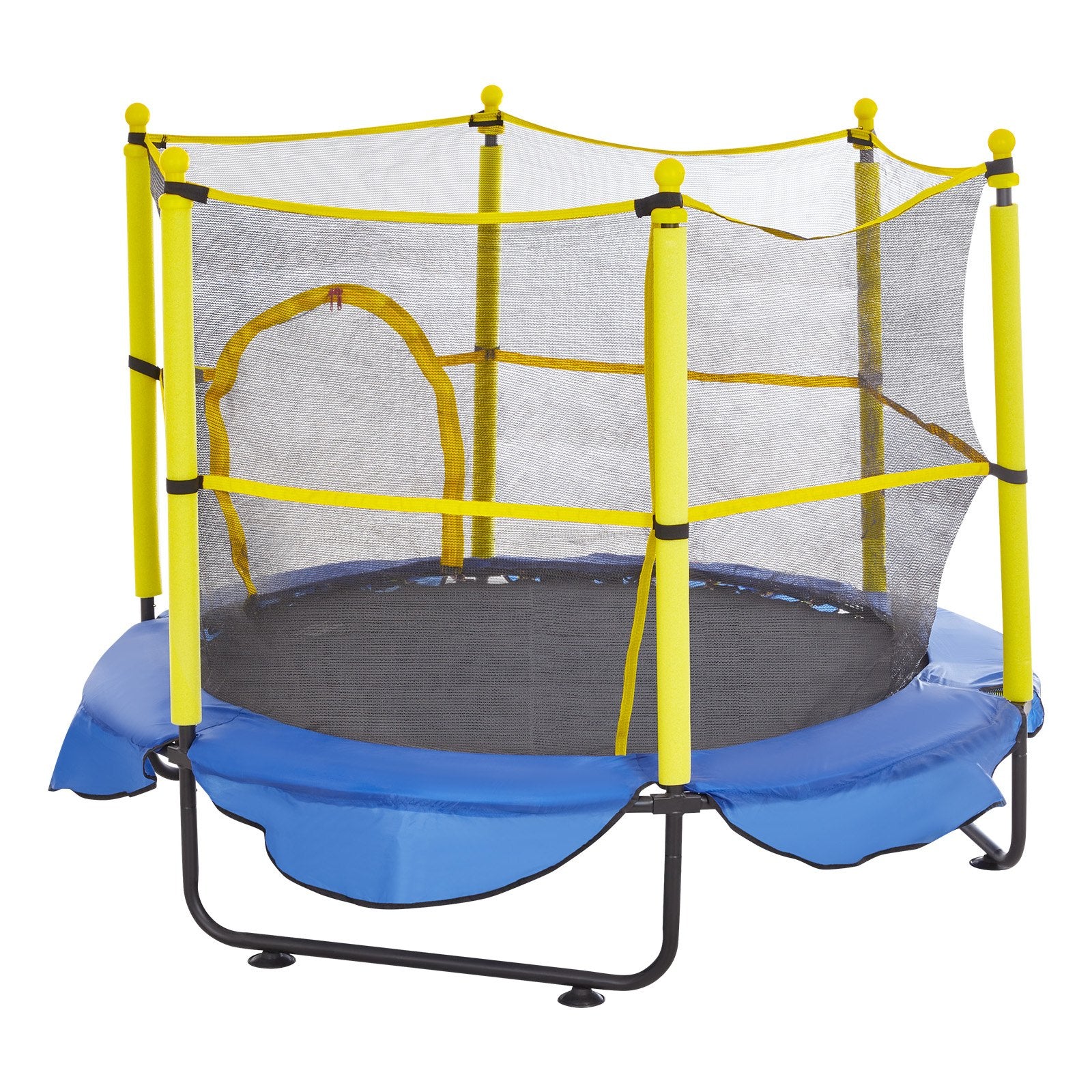 Outdoor Play Equipment: VEVOR 5FT Trampoline for Kids, 60" Indoor Outdoor Trampoline with Safety Enclosure Net, Basketball Hoop and Ocean Balls, Mini Toddler Recreational Trampoline Birthday Gifts for 3+ Years Kids